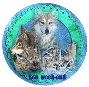 Gif animé bon week-end loups